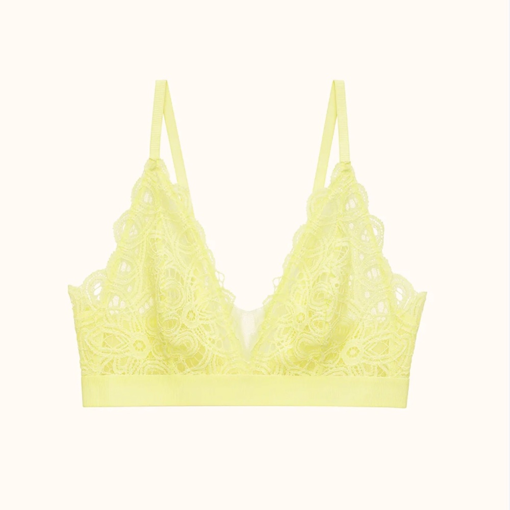 ThirdLove Boho Lace Triangle Bralette - zest / MD
